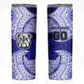 Personalized Canterbury-Bankstown Bulldogs Skinny Tumbler Polynesian Tribal Pattern Style