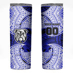 Personalized Canterbury-Bankstown Bulldogs Skinny Tumbler Polynesian Tribal Pattern Style