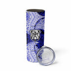 Personalized Canterbury-Bankstown Bulldogs Skinny Tumbler Polynesian Tribal Pattern Style