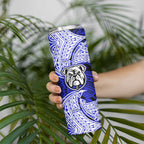 Personalized Canterbury-Bankstown Bulldogs Skinny Tumbler Polynesian Tribal Pattern Style