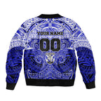Personalized Canterbury-Bankstown Bulldogs Sleeve Zip Bomber Jacket Polynesian Tribal Pattern Style