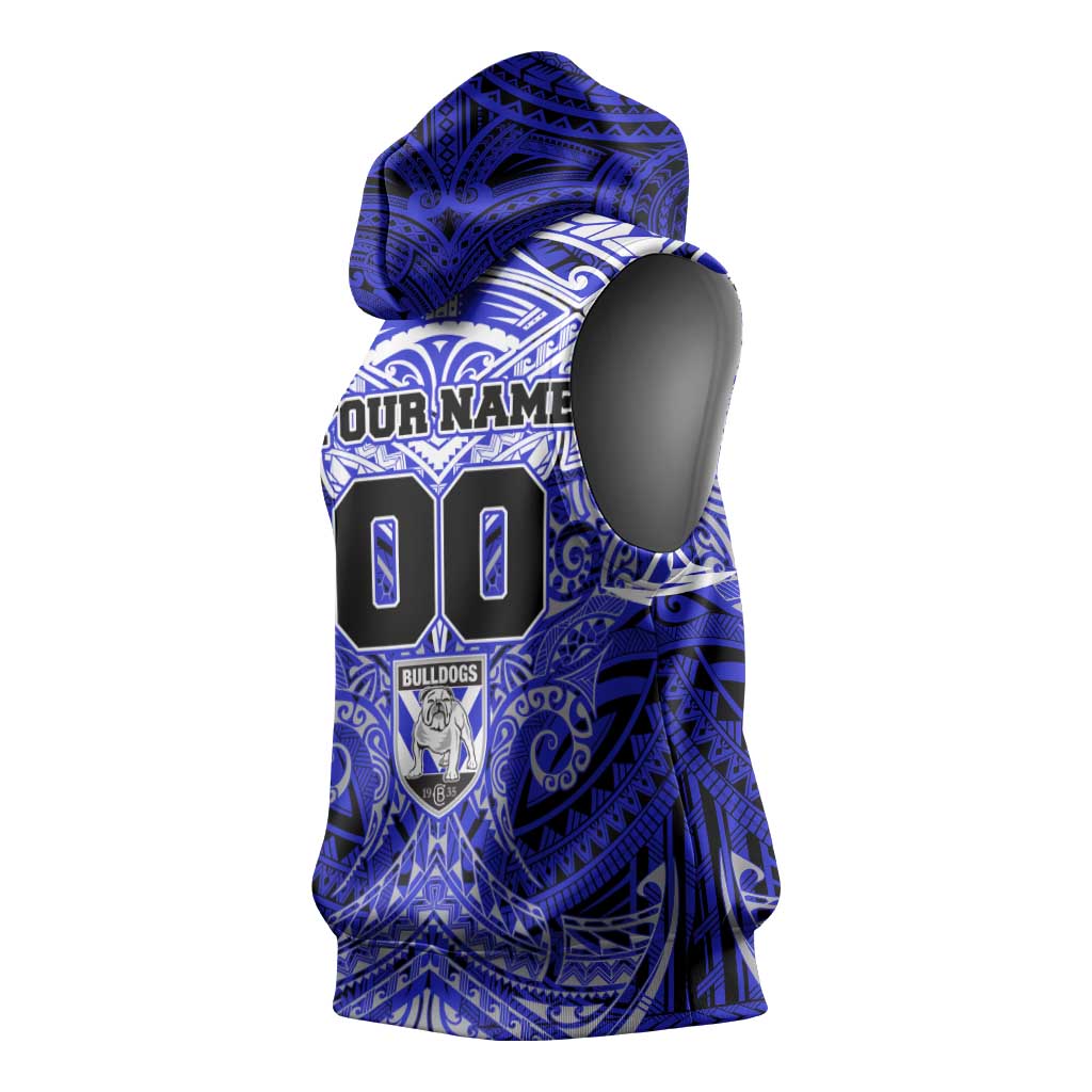 Personalized Canterbury-Bankstown Bulldogs Sleeveless Hoodie Polynesian Tribal Pattern Style