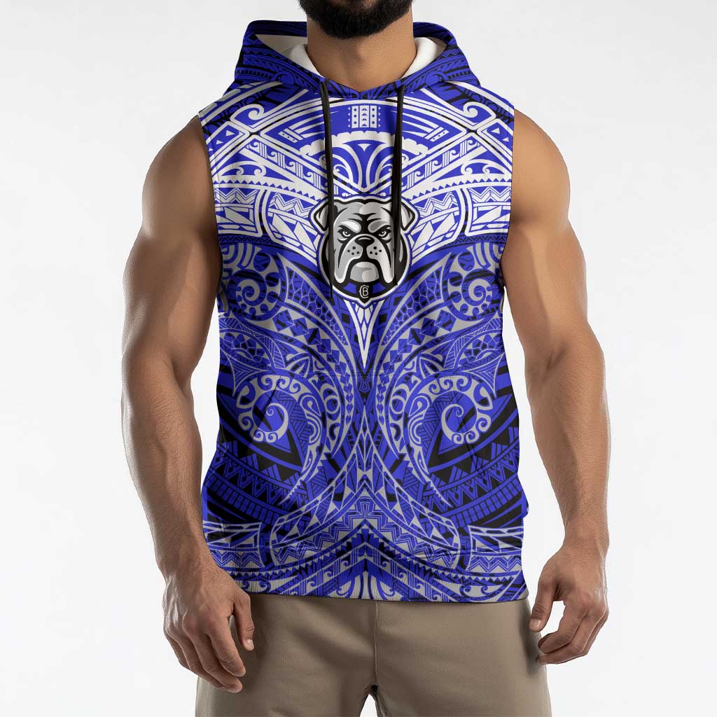 Personalized Canterbury-Bankstown Bulldogs Sleeveless Hoodie Polynesian Tribal Pattern Style
