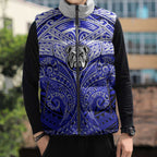 Personalized Canterbury-Bankstown Bulldogs Sleeveless Puffer Jacket Polynesian Tribal Pattern Style