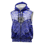 Personalized Canterbury-Bankstown Bulldogs Sleeveless Zip Hoodie Polynesian Tribal Pattern Style