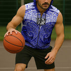 Personalized Canterbury-Bankstown Bulldogs Sleeveless Zip Hoodie Polynesian Tribal Pattern Style