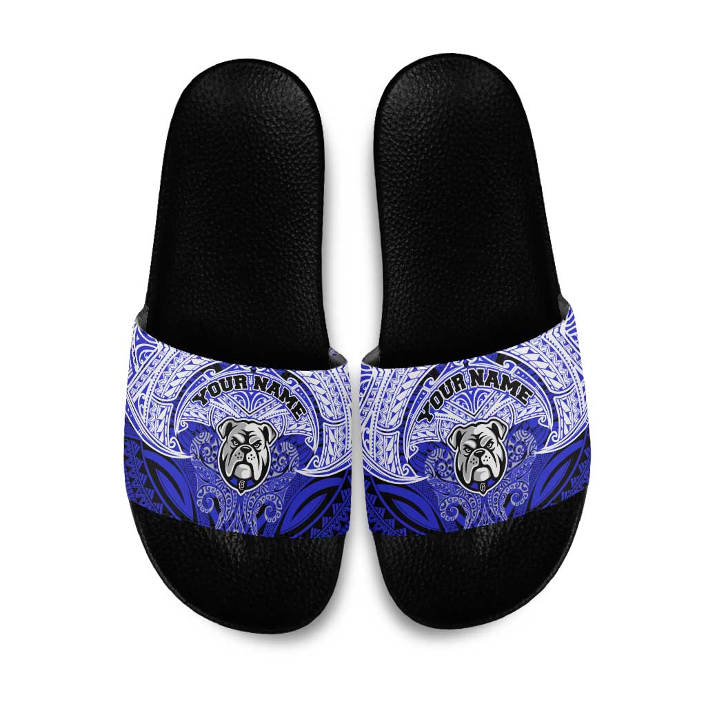 Personalized Canterbury-Bankstown Bulldogs Slide Sandals Polynesian Tribal Pattern Style
