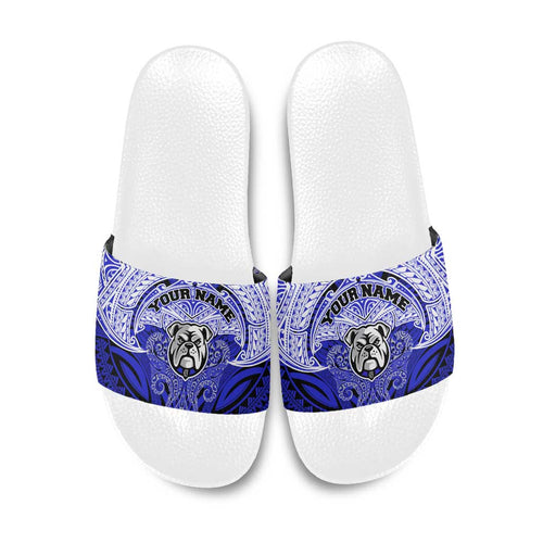 Personalized Canterbury-Bankstown Bulldogs Slide Sandals Polynesian Tribal Pattern Style