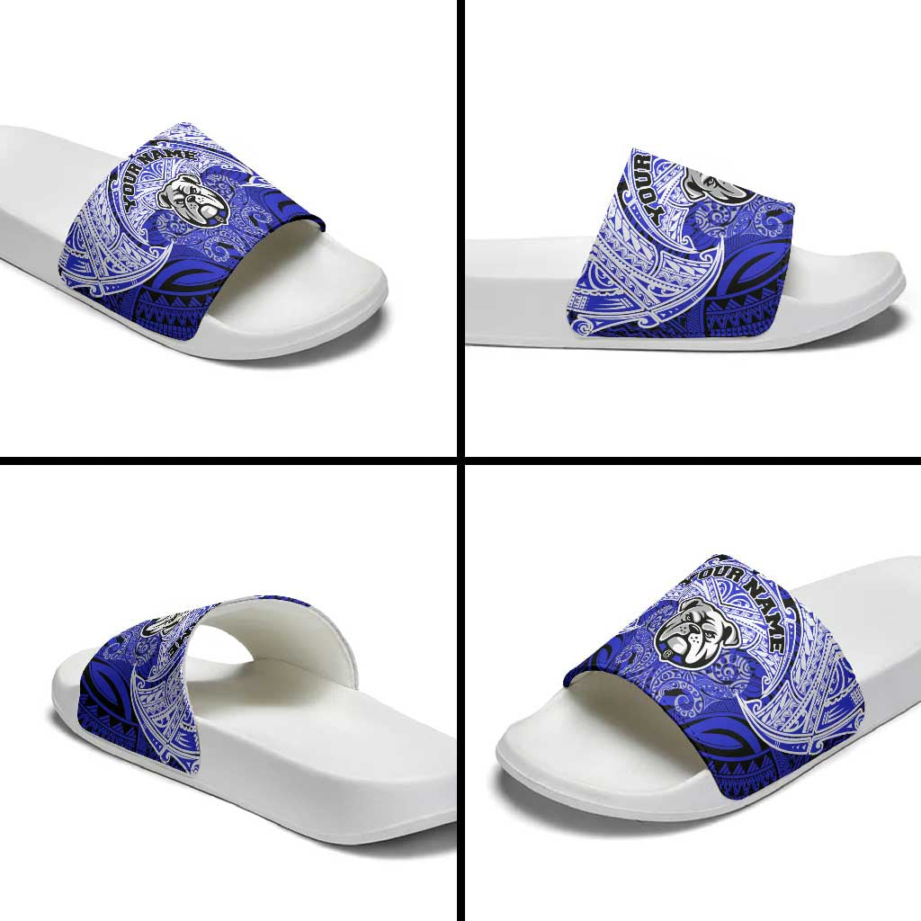 Personalized Canterbury-Bankstown Bulldogs Slide Sandals Polynesian Tribal Pattern Style