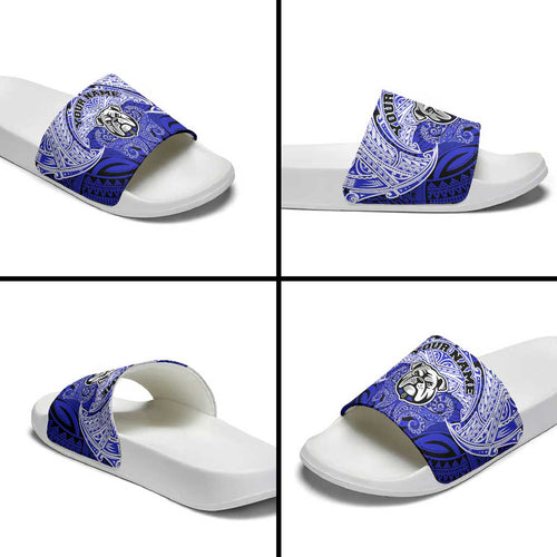 Personalized Canterbury-Bankstown Bulldogs Slide Sandals Polynesian Tribal Pattern Style