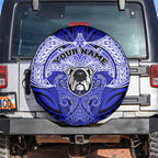 Personalized Canterbury-Bankstown Bulldogs Spare Tire Cover Polynesian Tribal Pattern Style