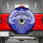 Personalized Canterbury-Bankstown Bulldogs Spare Tire Cover Polynesian Tribal Pattern Style