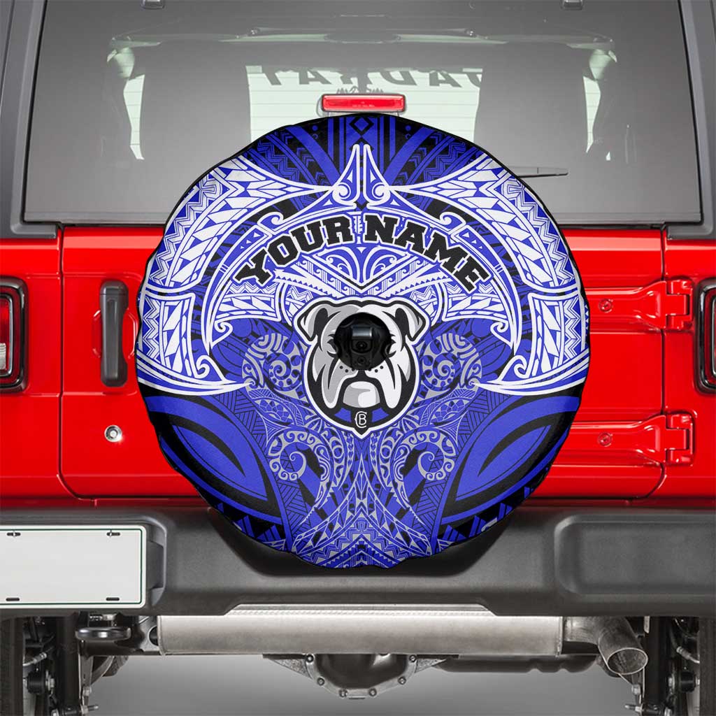 Personalized Canterbury-Bankstown Bulldogs Spare Tire Cover Polynesian Tribal Pattern Style