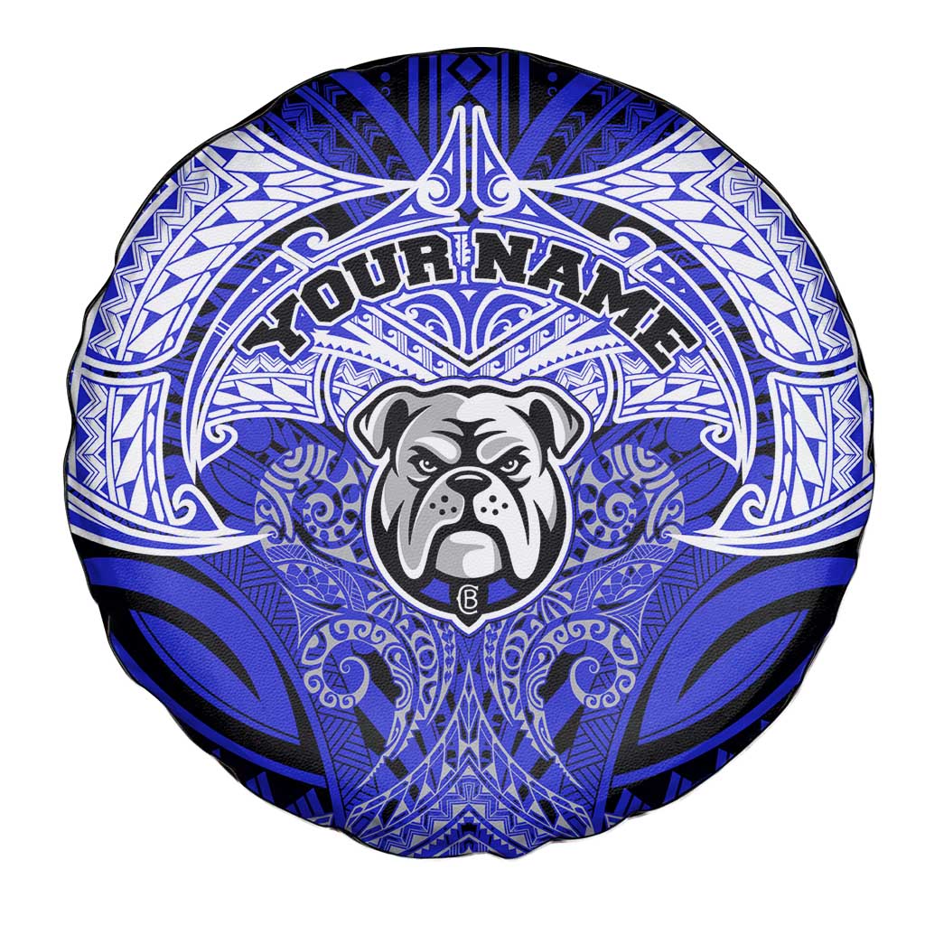 Personalized Canterbury-Bankstown Bulldogs Spare Tire Cover Polynesian Tribal Pattern Style
