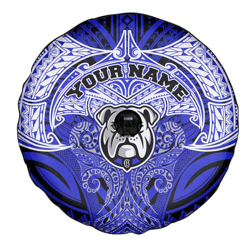 Personalized Canterbury-Bankstown Bulldogs Spare Tire Cover Polynesian Tribal Pattern Style