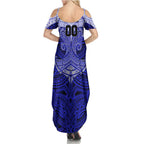 Personalized Canterbury-Bankstown Bulldogs Summer Maxi Dress Polynesian Tribal Pattern Style