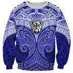 Personalized Canterbury-Bankstown Bulldogs Sweatshirt Polynesian Tribal Pattern Style