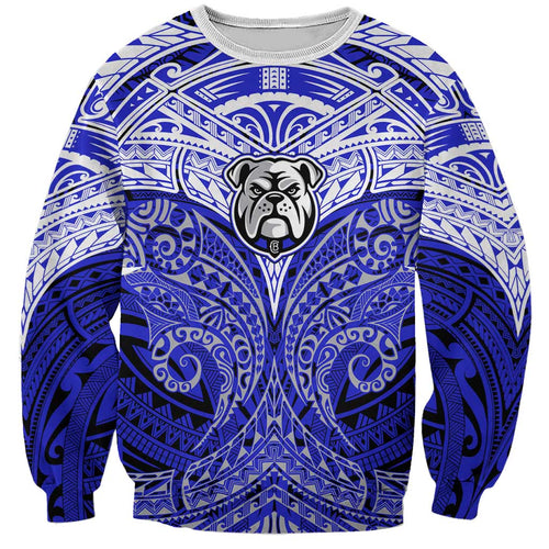 Personalized Canterbury-Bankstown Bulldogs Sweatshirt Polynesian Tribal Pattern Style