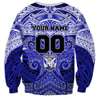Personalized Canterbury-Bankstown Bulldogs Sweatshirt Polynesian Tribal Pattern Style