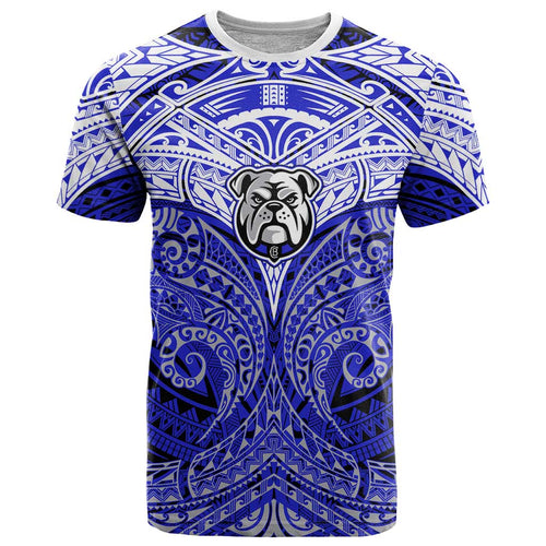 Personalized Canterbury-Bankstown Bulldogs T Shirt Polynesian Tribal Pattern Style