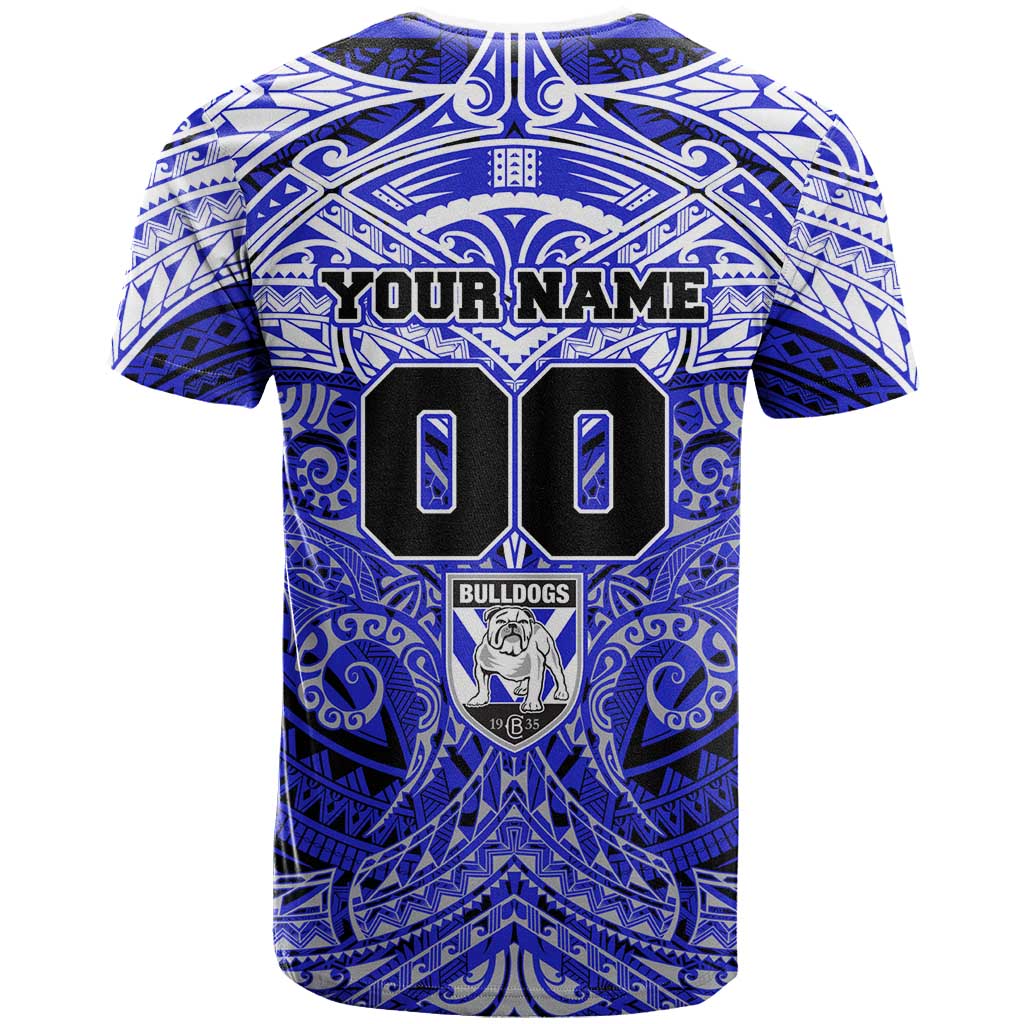 Personalized Canterbury-Bankstown Bulldogs T Shirt Polynesian Tribal Pattern Style