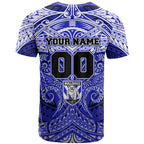 Personalized Canterbury-Bankstown Bulldogs T Shirt Polynesian Tribal Pattern Style