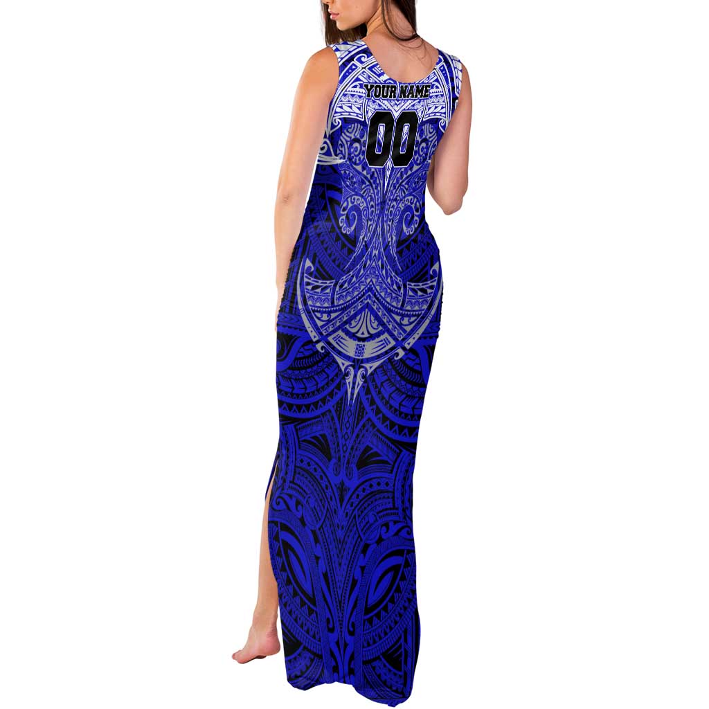 Personalized Canterbury-Bankstown Bulldogs Tank Maxi Dress Polynesian Tribal Pattern Style