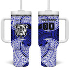 Personalized Canterbury-Bankstown Bulldogs Tumbler With Handle Polynesian Tribal Pattern Style