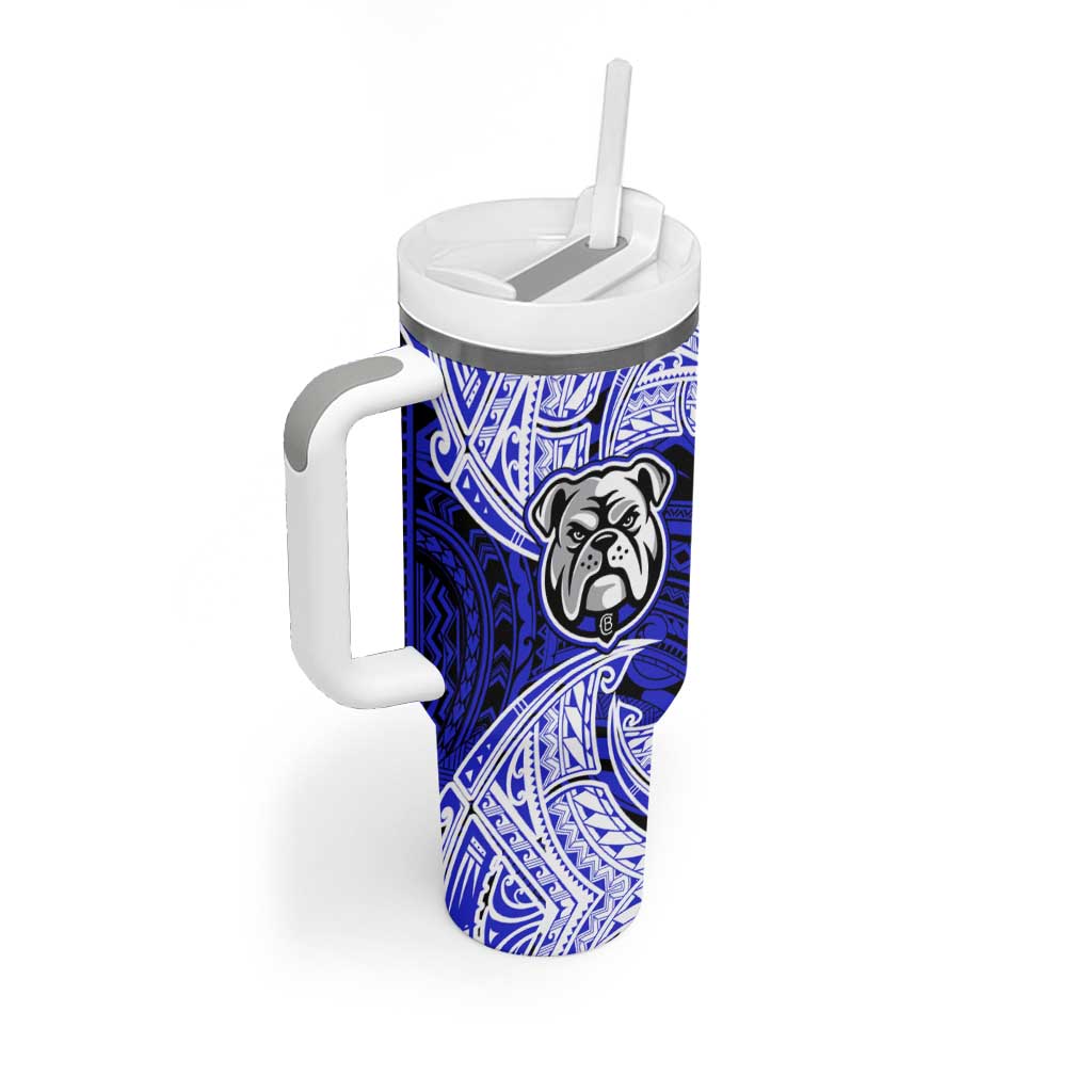 Personalized Canterbury-Bankstown Bulldogs Tumbler With Handle Polynesian Tribal Pattern Style
