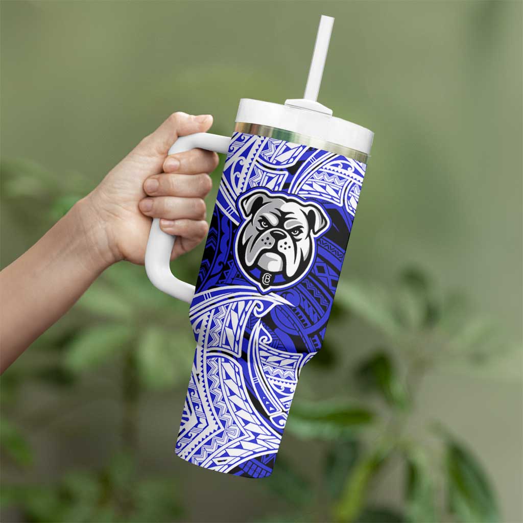 Personalized Canterbury-Bankstown Bulldogs Tumbler With Handle Polynesian Tribal Pattern Style
