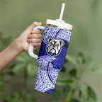 Personalized Canterbury-Bankstown Bulldogs Tumbler With Handle Polynesian Tribal Pattern Style