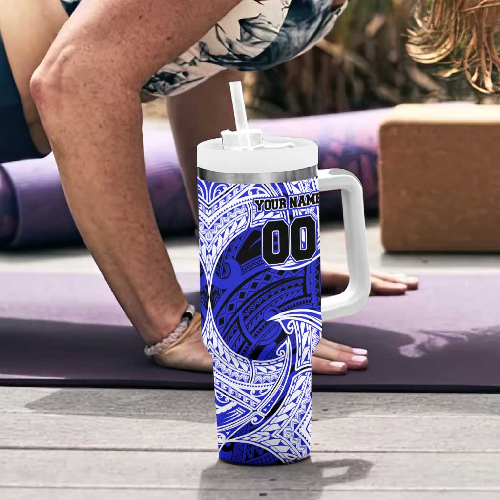 Personalized Canterbury-Bankstown Bulldogs Tumbler With Handle Polynesian Tribal Pattern Style