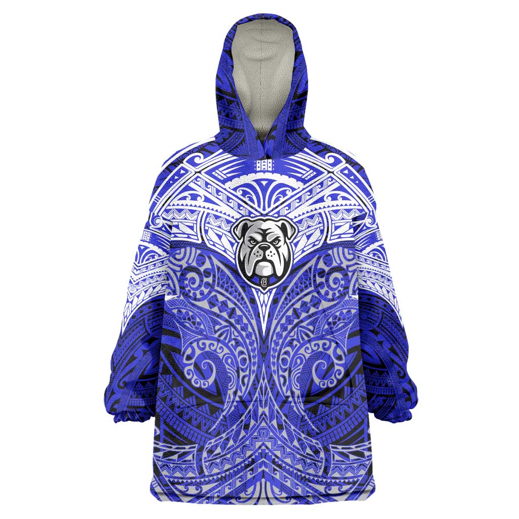Personalized Canterbury-Bankstown Bulldogs Wearable Blanket Hoodie Polynesian Tribal Pattern Style