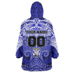 Personalized Canterbury-Bankstown Bulldogs Wearable Blanket Hoodie Polynesian Tribal Pattern Style