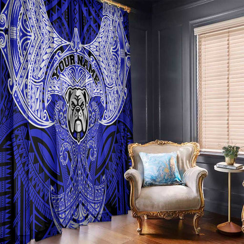 Personalized Canterbury-Bankstown Bulldogs Window Curtain Polynesian Tribal Pattern Style