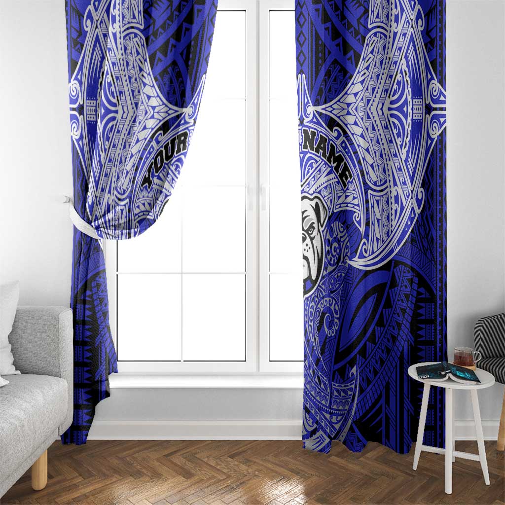 Personalized Canterbury-Bankstown Bulldogs Window Curtain Polynesian Tribal Pattern Style