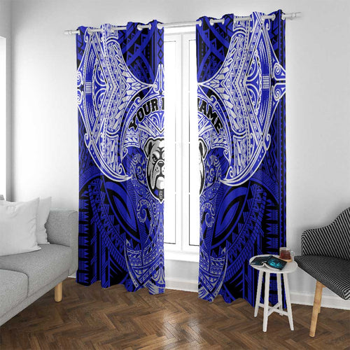 Personalized Canterbury-Bankstown Bulldogs Window Curtain Polynesian Tribal Pattern Style