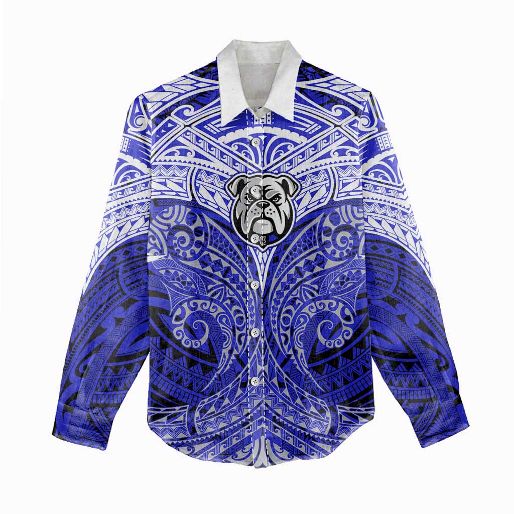 Personalized Canterbury-Bankstown Bulldogs Women Casual Shirt Polynesian Tribal Pattern Style