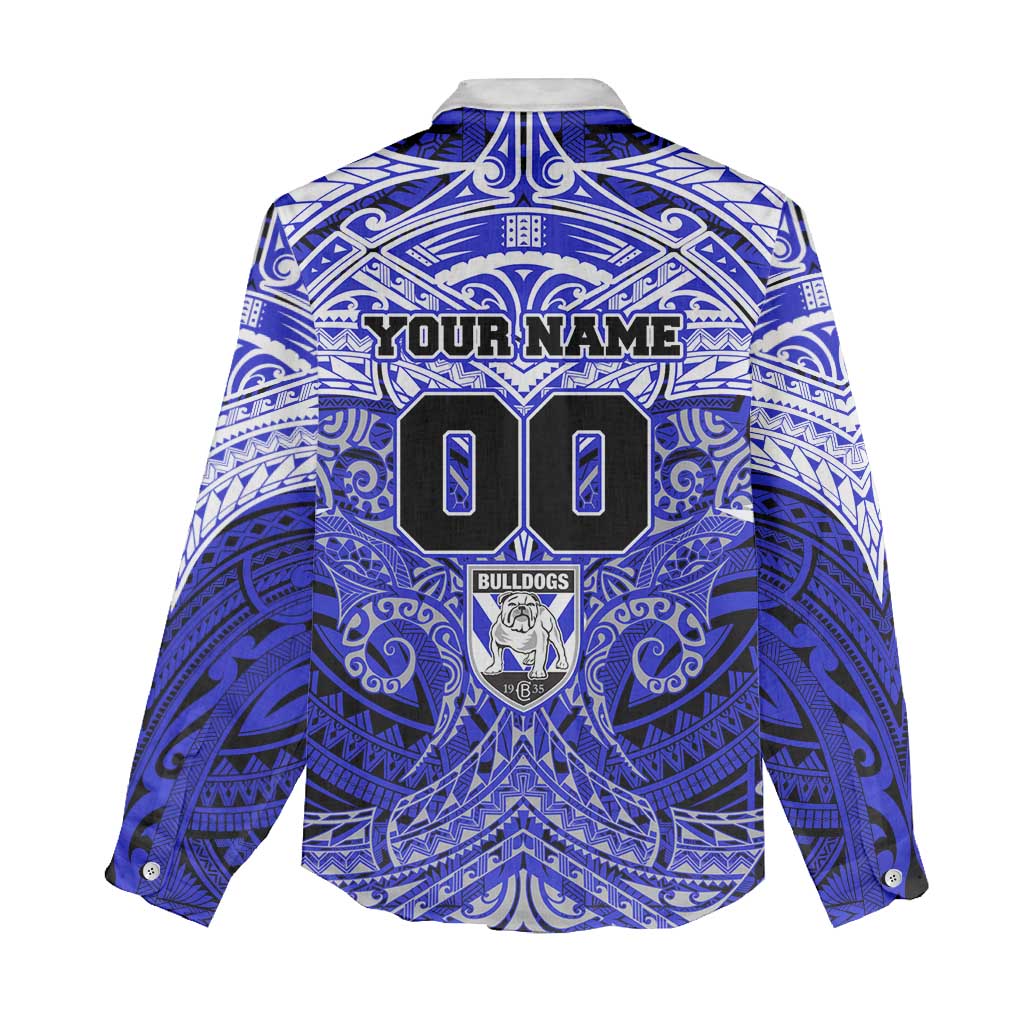 Personalized Canterbury-Bankstown Bulldogs Women Casual Shirt Polynesian Tribal Pattern Style