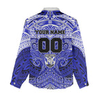 Personalized Canterbury-Bankstown Bulldogs Women Casual Shirt Polynesian Tribal Pattern Style