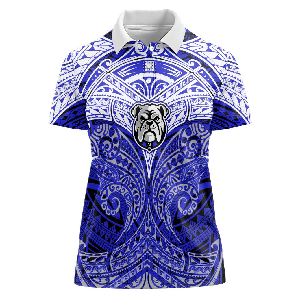 Personalized Canterbury-Bankstown Bulldogs Women Polo Shirt Polynesian Tribal Pattern Style