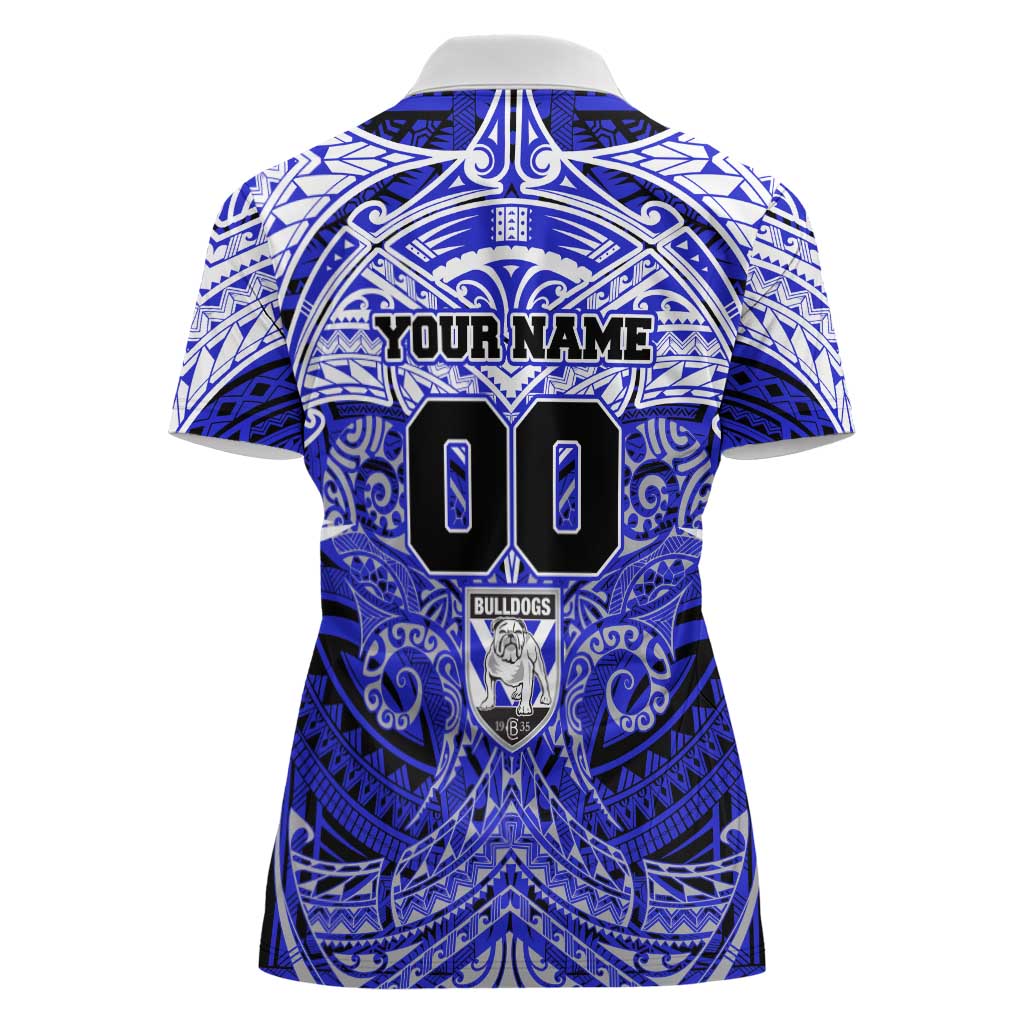 Personalized Canterbury-Bankstown Bulldogs Women Polo Shirt Polynesian Tribal Pattern Style