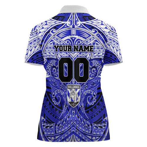 Personalized Canterbury-Bankstown Bulldogs Women Polo Shirt Polynesian Tribal Pattern Style