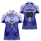 Personalized Canterbury-Bankstown Bulldogs Women Polo Shirt Polynesian Tribal Pattern Style