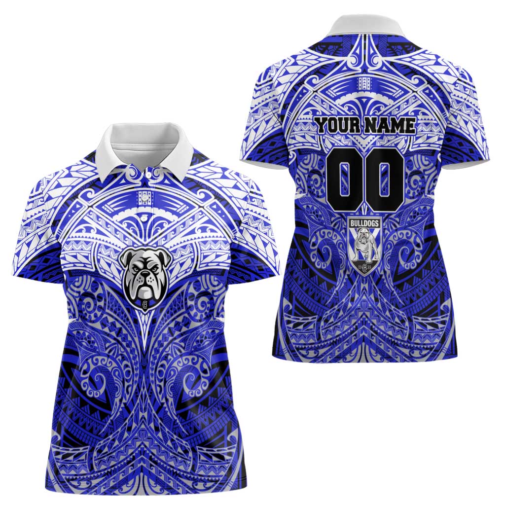 Personalized Canterbury-Bankstown Bulldogs Women Polo Shirt Polynesian Tribal Pattern Style