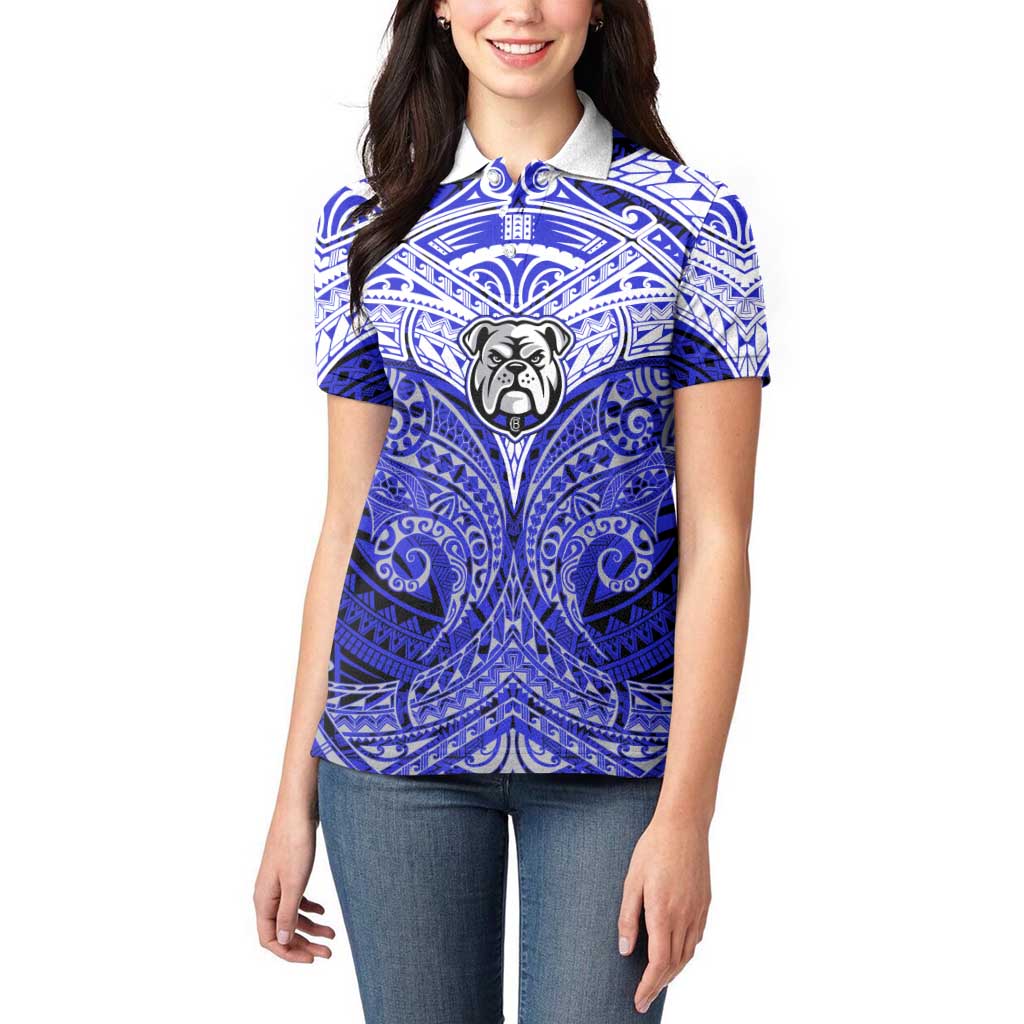 Personalized Canterbury-Bankstown Bulldogs Women Polo Shirt Polynesian Tribal Pattern Style