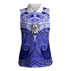 Personalized Canterbury-Bankstown Bulldogs Women Sleeveless Polo Shirt Polynesian Tribal Pattern Style