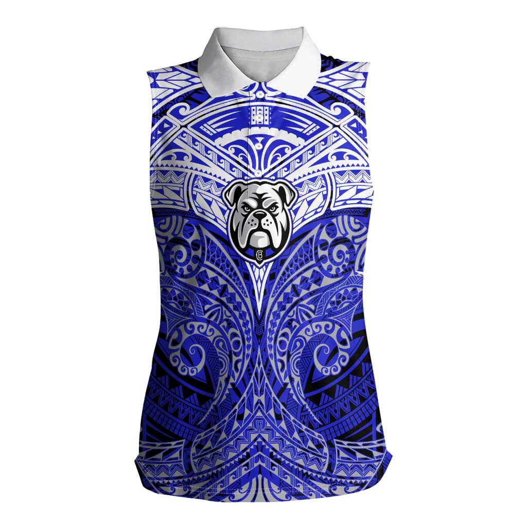 Personalized Canterbury-Bankstown Bulldogs Women Sleeveless Polo Shirt Polynesian Tribal Pattern Style