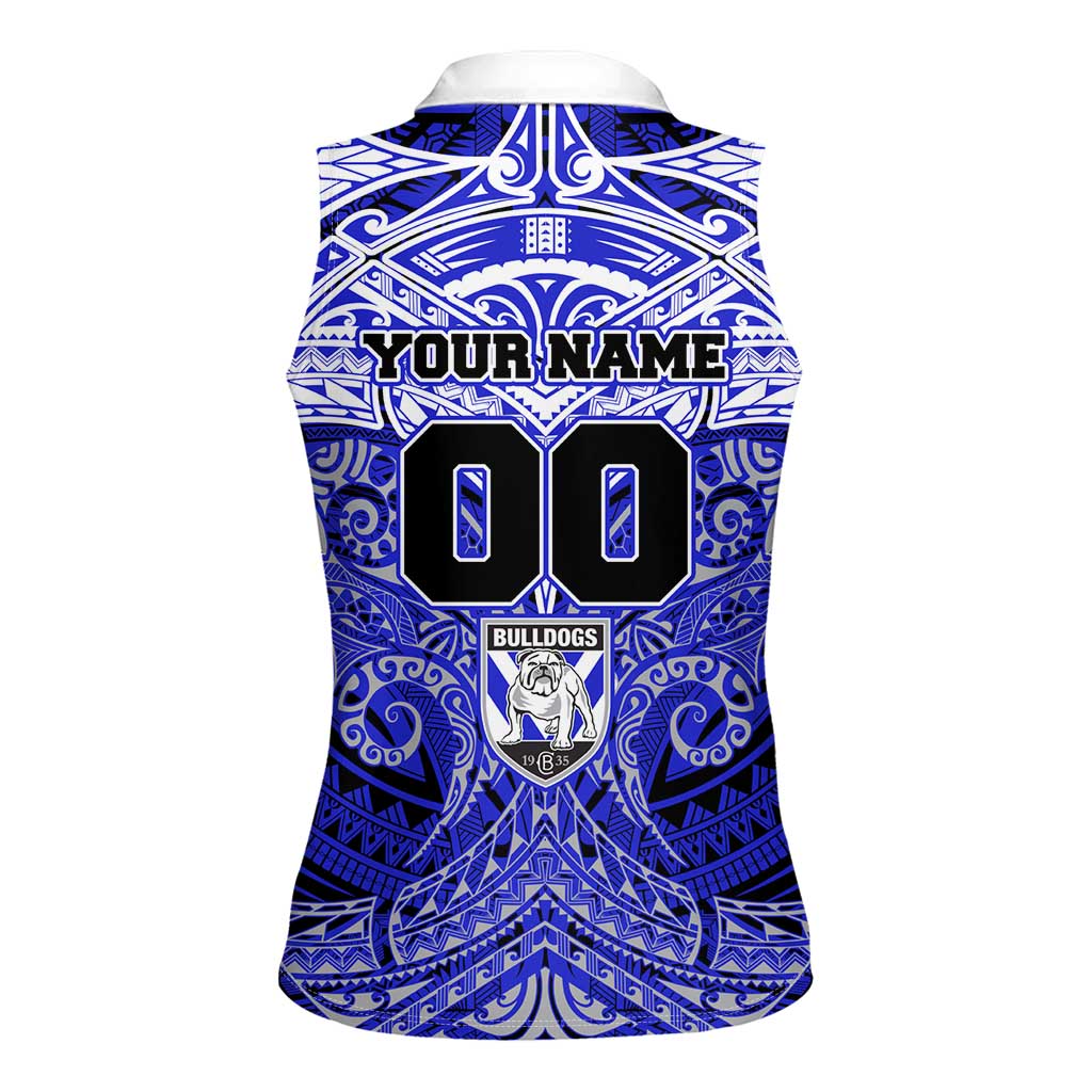 Personalized Canterbury-Bankstown Bulldogs Women Sleeveless Polo Shirt Polynesian Tribal Pattern Style