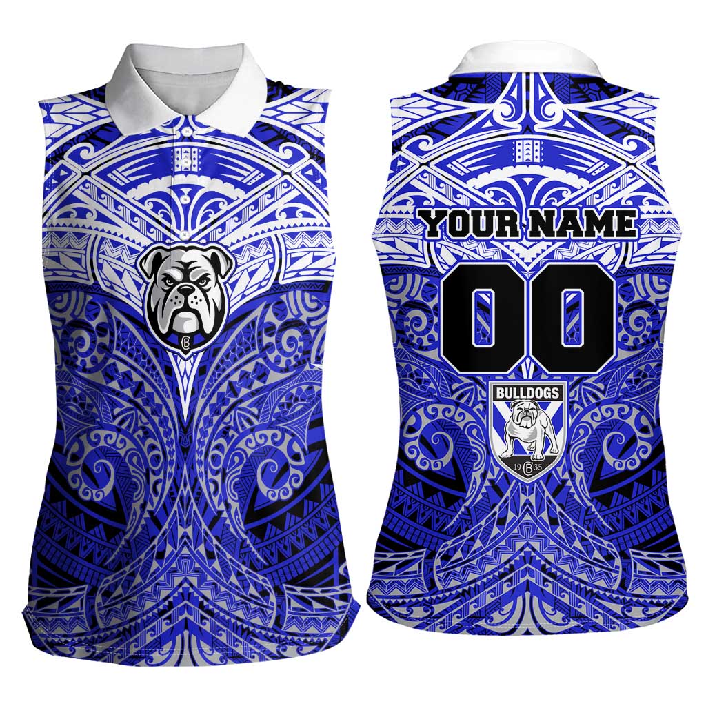 Personalized Canterbury-Bankstown Bulldogs Women Sleeveless Polo Shirt Polynesian Tribal Pattern Style